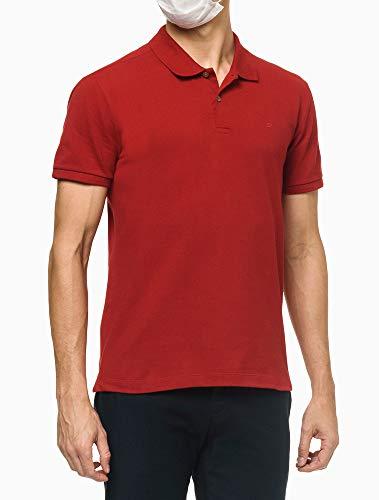 Camisa polo regular básica, Calvin Klein, Masculino, Vermelho, M