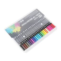 Domary Conjunto de marcadores de 24 cores Canetas coloridas de ponta dupla Marcadores de arte para crianças Adulto para colorir Desenho Ilustrações Artista Esboço
