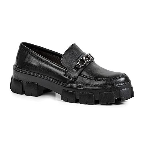 Sapato Feminino Mocassim Tratorado (Preto metal, br_footwear_size_system, adult, numeric, numeric_39)