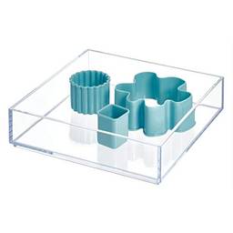 iDesign Organizador de gaveta de cozinha Clarity para talheres, espátulas, aparelhos - médio, 20,32 x 20,32 x 5,08 cm, transparente