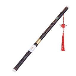 KKmoon Bambu preto natural destacável Bawu Ba Wu instrumento musical de tubo de flauta transversal em tecla G para amantes da música iniciantes como presente