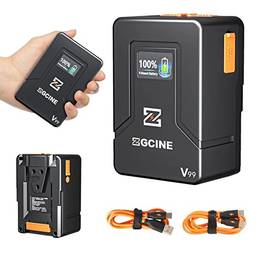 ZGCINE ZG-V99 V2 Upgraded Version Mini V-Mount 99Wh (14.8V 6800mAh) Camera Battery, Support PD USB-C Charger with D-TAP BP USB-C USB-A Output for BMPCC 4K 6K Pro, ZCAM, Canon EOS R5C, Sony FX3