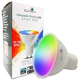 Smart Lâmpada Dicroica RGB, Compatível com Alexa, Marca Gaya.