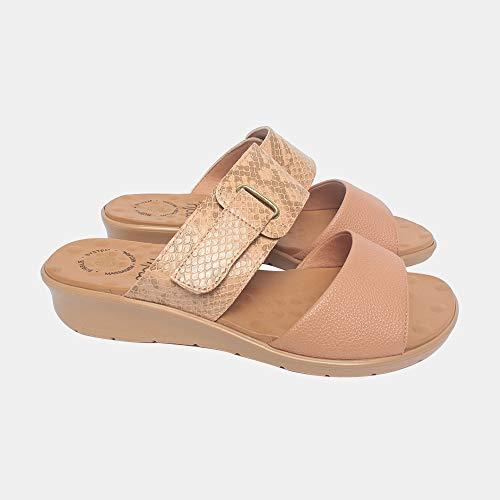 Sandália com Velcro Malu Super Comfort Cléo Feminino Antique 38