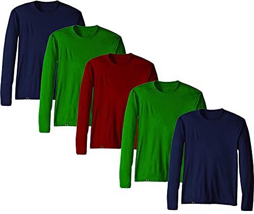 KIT 5 Camisetas Proteção Solar Permanente UV50+ Tecido Gelado – Slim Fitness – GG 2 Marinho - 2 Verde - 1 Vinho
