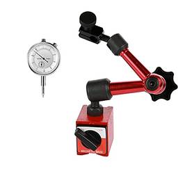 Romacci Comparador de metal redondo e kit de ferramentas de suporte de base magnética mini flexível