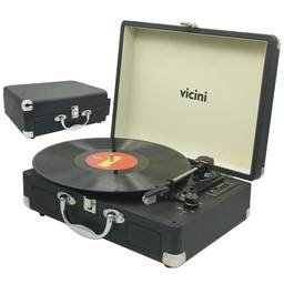 Rádio Vitrola Retro Preto VC285 Vicini
