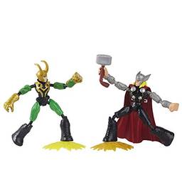 Marvel Avengers Figuras Flexíveis de 15 cm, Bend and Flex Vingadores - Thor vs Loki - F0245 - Hasbro