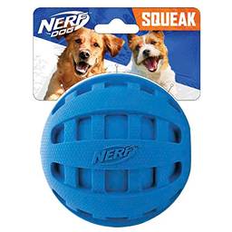 Nerf Dog Bola de borracha para cães com rodas, leve, durável e resistente à água, 10 cm de diâmetro para raças médias/grandes, unidade única, azul