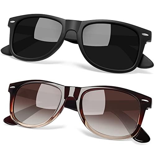 Óculos de Sol Masculinos Femininos Polarizados Quadrado Óculos de Sol Esportivos para Dirigir UV Proteção (Gradiente Marrom+Preto Fosco)