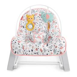Fisher Price Cadeirinha Descanso Relaxante Rosa, Cadeira para bebê em Estágio de desenvolvimento, com vibrações calmantes e assento lavável