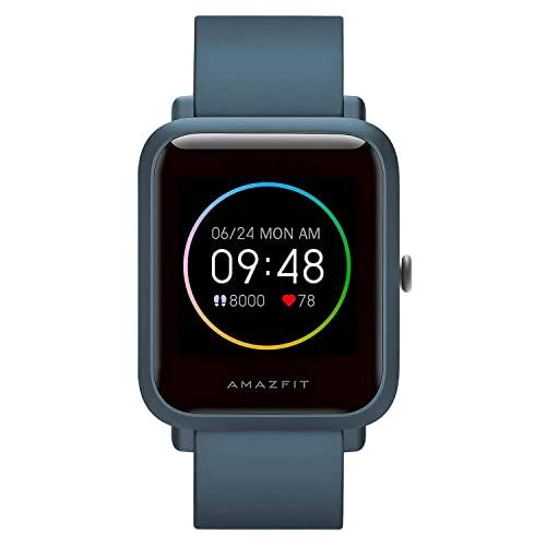 Amazfit Bip S Lite Smart Watch Fitness Tracker, 30 dias de vida útil da bateria, 1,28" sempre ligado, 14 modos esportivos,5 ATM resistente à água, para o iPhone Android (Blue)