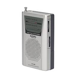 Yongluo BC-R60 AM FM Rádio portátil de bolso operado por bateria Mini rádio tocador de música operado por 2 pilhas AA Alto-falante sem fio para casa e ao ar livre