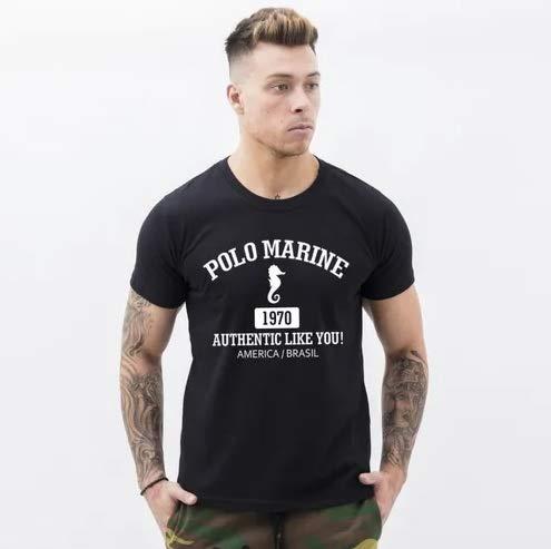 Camiseta Masculina Básica Polo Marine (Preta, P)