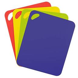 Dexas Conjunto de quatro tábuas de corte flexíveis Grippmat resistentes, 29,2 x 35,5 cm, azul, verde, amarelo, vermelho