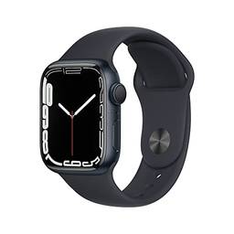 Apple Watch Series 7 GPS, Caixa em alumínio meia-noite de 41 mm com Pulseira esportiva meia-noite