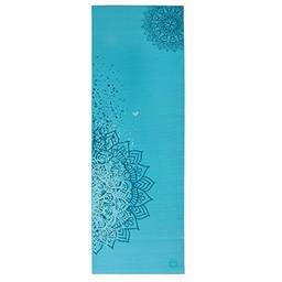 Tapete de yoga pvc ecológico estampa Mandala Design, indicado para iniciantes, yoga mat para pilates e ginástica 4.5mm 183cm x 60cm (Azul)