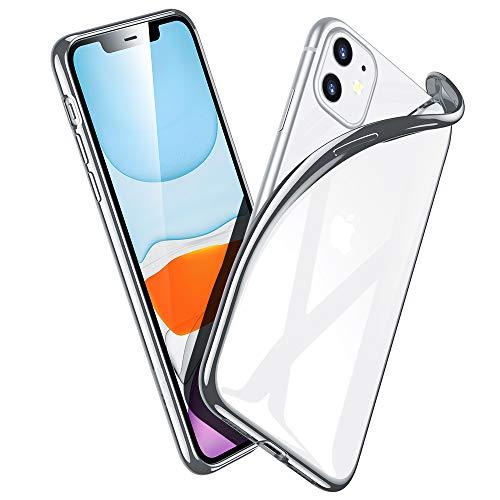 ESR Essential Zero para capa de iPhone 11, TPU fino transparente macio, capa de silicone flexível para iPhone 11 de 6,1 polegadas (2019), armação prateada