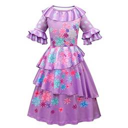 Fantasia infantil Mirabel Isabela para crianças Halloween Dress Up Cosplay (C, 11-12 anos)