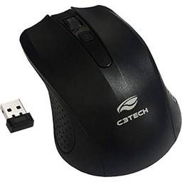 Mouse Sem Fio C3Tech M-W20BK Preto - Tecnologia Free Smart Link 1000 DPI