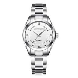 Kiboule Relógio de pulso feminino clássico de quartzo feminino moda com pulseira de aço sólido ponteiro luminoso 3ATM à prova d'água para uso diário e empresarial