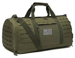 QT&QY Adulto Unissex Bolsa Militar Tática Militar 40L Com Compartimento Para Sapatos, Verde Exército