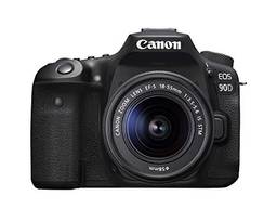 Canon Câmera DSLR [EOS 90D] com EF-S 18-55 é kit de lentes STM, Wi-Fi integrado, Dual Pixel CMOS AF e tela de toque de 3 polegadas, preta
