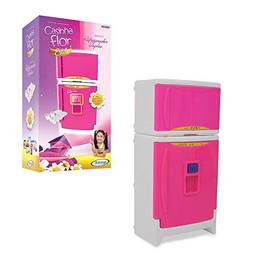 Refrigerador Duplex Casinha Flor com Som Estilo Xalingo Rosa