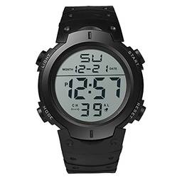 SZAMBIT Relógios Esportivos Masculinos Com LED De Marca Superior Relógio Digital Masculino Multifuncional De Borracha Fitnes Atleta Relógio Eletrônico De Cronometragem Reloj (Preto)