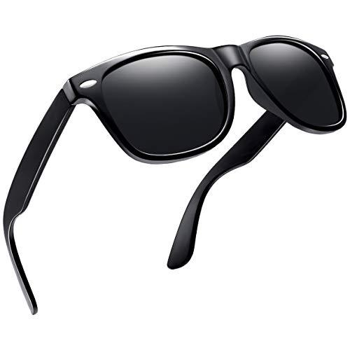 Joopin Óculos de Sol Masculinos Femininos Polarizados Quadrado Óculos de Sol Esportivos para Dirigir UV Proteção (Preto Brilho)