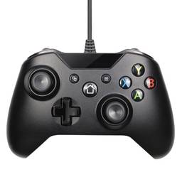 Controlador Com Fio SZAMBIT USB Para PC Games Controller Para Wins 7 8 10 Microsoft Xbox One Joysticks Gamepad Com Dupla Vibração (All Black)