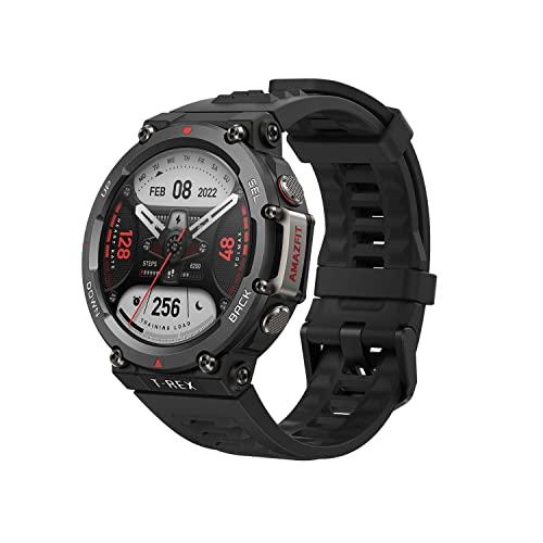 2022new models Amazfit Trex 2 Dual-band & 5 Satellite Positioning T-Rex 2 10 atm 1.39 "amoled display 150+sports models Smartwatch inteligente para android ios-Ember Black