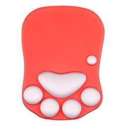 Mouse Pad de silicone para pulso Garra de gato bonito Mouse pad de silicone anti-derrapante Movimento suave Posicionamento preciso vermelho