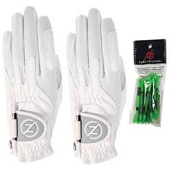 Zero Friction Luva de golfe sintética para mulheres com ajuste de compressão (pacote com 2 unidades de camisetas), ajuste universal, tamanho único, branco/branco