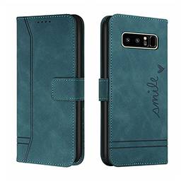 SHUNDA Capa para Samsung Galaxy Note 8, suporte magnético para carro, Carteira de couro PU capa protetora para telefone com slots de cartão capa à prova de choque  - Azul