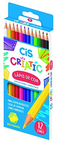Lápis de Cor Sextavado, CiS, Criatic, 60.0403, 12 cores