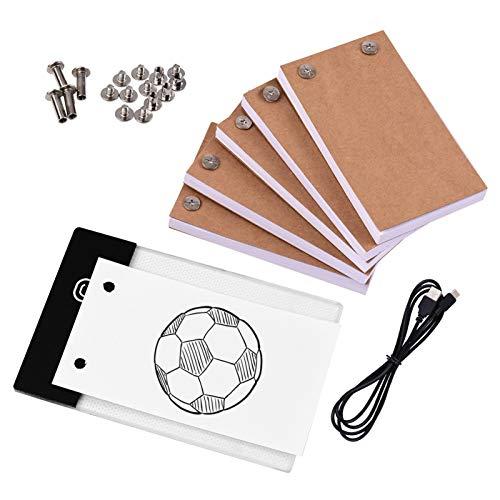 KKmoon Flip Book Kit com almofada de luz LED Light Box Tablet 300 folhas Flipbook de papel de desenho com parafusos de ligação para desenho, rastreamento, animação, desenho, criação de desenho animad
