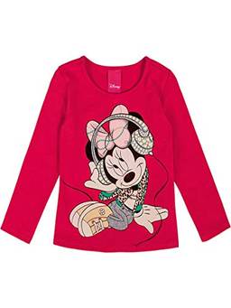 Disney, Confort Minnie Mouse, Blusa Manga Longa, Meninas, Vermelho/Amarelo, 1