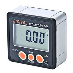 Romacci Inclinômetro Digital 0-360 ° Transferidor Eletrônico de Liga de Alumínio Shell Caixa Cônica Digital Medidor de Ângulo Base Ímãs