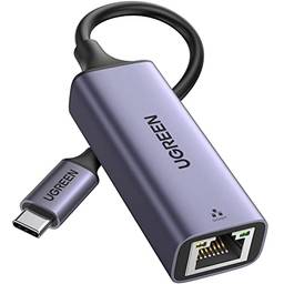 UGREEN Adaptador USB C para Ethernet, adaptador de rede LAN Ethernet Gigabit RJ45 para USB 3.0 tipo C (Thunderbolt 3), compatível com MacBook Pro 2020/2019/2018/2017, MacBook Air, Mac Mini 2023, Dell XPS