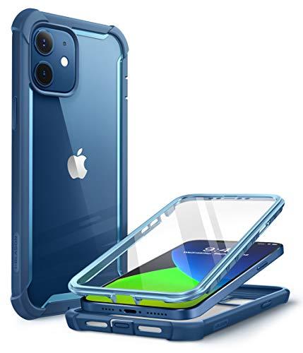 Capa Capinha Case i-Blason Ares projetada para iPhone 12 Mini (2020), capa de proteção dupla resistente e transparente com protetor de tela integrado(Azul)