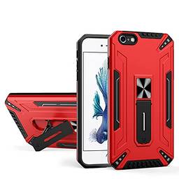 SHUNDA Capa para iPhone 6S, capa de proteção de grau militar, à prova de choque, suporte magnético para carro, capa para iPhone 6S de 4,7 polegadas - vermelha