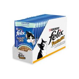 Pack Nestlé Purina Felix Fantastic Deli Ração Úmida Para Gatos Adultos Atum - Com 15 Sachês 85g