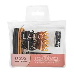 Kit Acessórios de Cabelo SOS - Pacote com 26 unidades, Lanossi Beauty & Care, Preto e Marrom