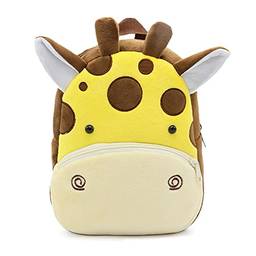 Mochila de criança linda mochila de pelúcia animal cartoon mini bolsa de viagem para meninas meninos de 2 a 6 anos (girafa)