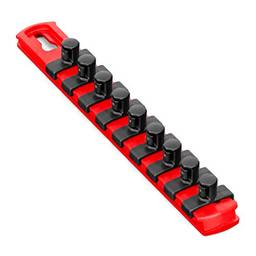 Ernst Manufacturing - 8411-Red-3/8 8411 8 polegadas 8 polegadas organizador de soquete com clipes de bloqueio de torção de 9 3/8 polegadas, vermelho