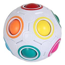 Crounuas Bola de quebra-cabeça de arco-íris, cubo esférico, quebra-cabeça 3D, brinquedo para alívio de estresse, bola sensorial, descompressão, presente para crianças adultas