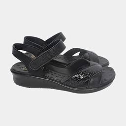 Sandália com Velcro Malu Super Comfort Cléo Feminino Preto 34