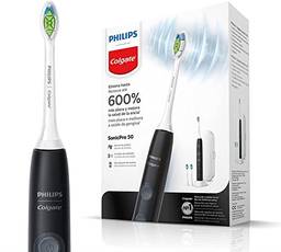 Escova de dente Elétrica Philips Colgate SonicPro 50 recarregável bivolt, Branco e Preto