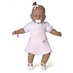 Boneca Meu Bebe Negra Vest Rosa 40cm Estrela
